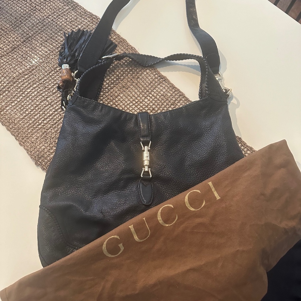 Authentic Gucci deerskin leather crossbody bag